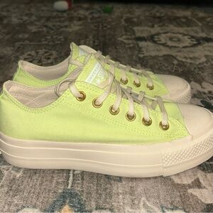 Converse Neon Green Platform Sneakers